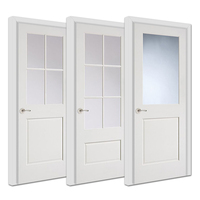 Maison hôtel bureau intérieur chambre contreplaqué portes en bois intérieur chambre français blanc laqué portes en bois massif avec inserts en verre