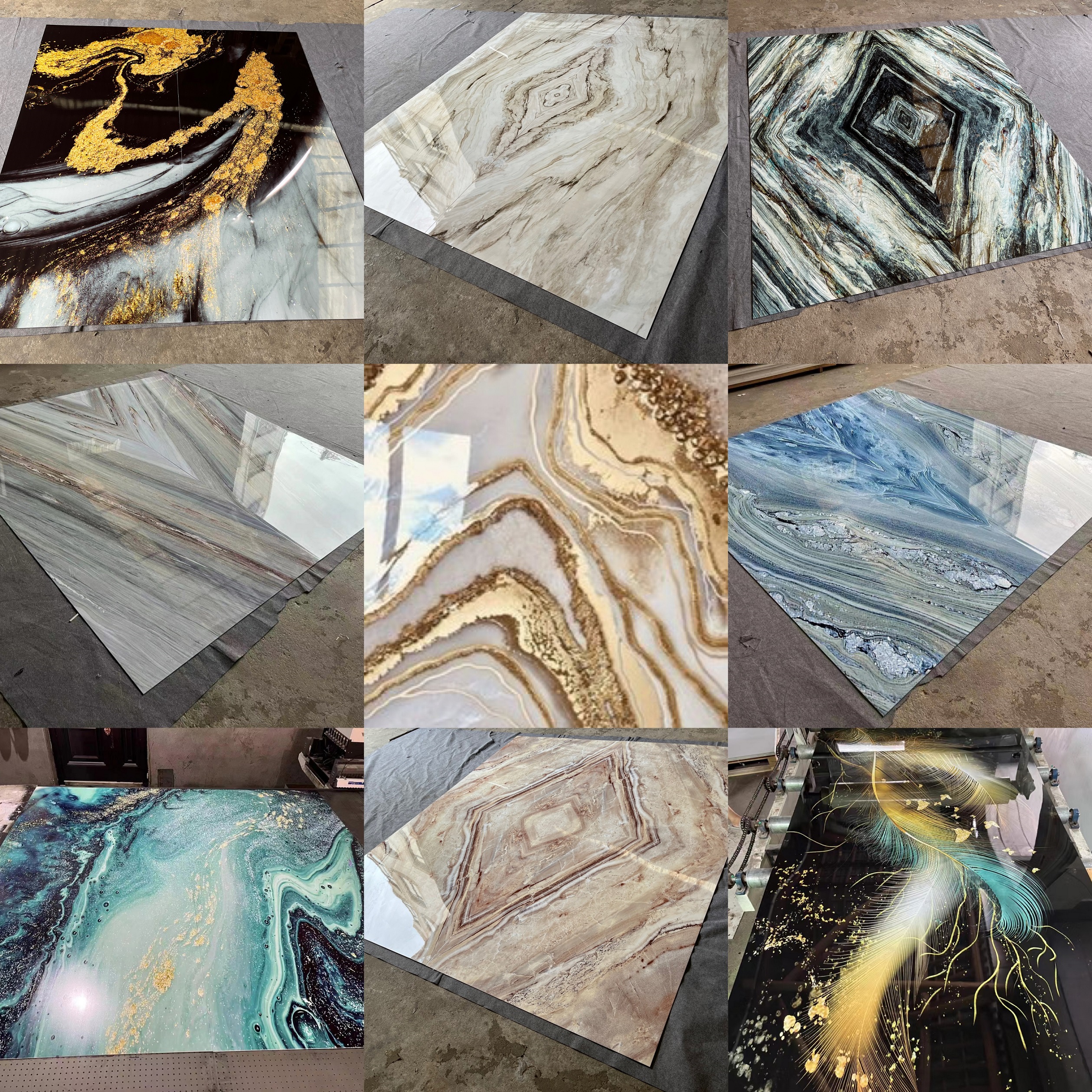 High Glossy 1220x2440mm 3mm PVC Wall Panel PVC Marble UV Sheet