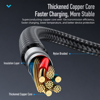 Kabel Data Pengisian Cepat 2-in-1 60W PD Type-C Type-C dengan Selubung PVC dan Jalinan Nilon 1m/2m/3m untuk Komputer dan Kamera