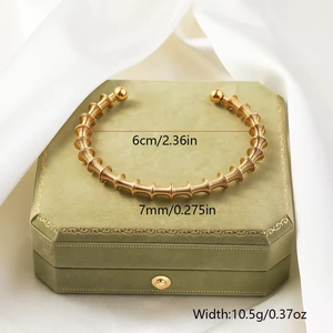 <span class=keywords><strong>Bracelet</strong></span> manchette irrégulier en <span class=keywords><strong>fil</strong></span> de câble en acier titane plaqué or 18 carats, bijoux anti-ternissement pour femme, vente en gros - Product Image 4