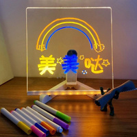 Tableau effaçable en acrylique Guangli 20x20cm avec câble USB, source de lumière LED, taille moyenne, design moderne, idéal comme cadeau pour enfants
