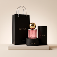 Flacon de parfum vide moderne en verre avec col serti 30ml 50ml 100ml, finition mate givrée, gravure, pulvérisation avec capuchon, sérigraphie, emballage