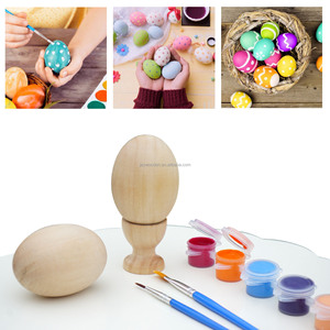 Telur Paskah kayu kreatif belum selesai untuk gambar DIY untuk dekorasi Paskah dan bahan eksperimental - Product Image 3