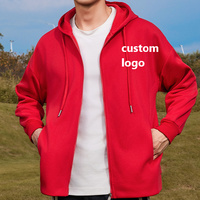 HIC nouveauté éponge française 100% coton 350gsm épais poids lourd blanc logo personnalisé sweat à capuche zippé