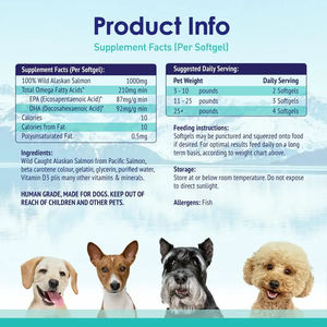 Aceite de Pescado Omega 3 de Marca Privada para Perros, Salud Articular, Alivio del Picor, Suplemento para la Piel con Problemas de Pelaje, Aceite de Salmón de Alaska Omega 3 6 9 EPA y DHA - Product Image 5
