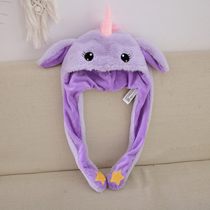 Kulaklarını çimdiklediğinizde hareket eden yeni parlak tek boynuzlu at ördek köpek şapkası - Product Image 3