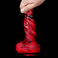 8 Leistungsstarke Stoßmodi Heizfunktion Teleskopische Vibration Riesige Alien-Silikon-Dildos für Weibliche Masturbation