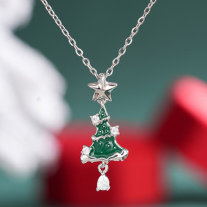 Collana con Pendente a Goccia a Forma di Stella per Albero di Natale, Stile Smaltato, Gioiello alla Moda per le Feste, Regalo per Donna - Product Image 5
