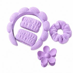Lindo Conjunto de Diadema y Pinza para el Cabello con Diseño de Nube de Flores, Accesorios para el Cabello de Plástico para Mujer, Estilo Dulce, Diadema de Princesa para Bodas y Fiestas, Regalo - Product Image 5