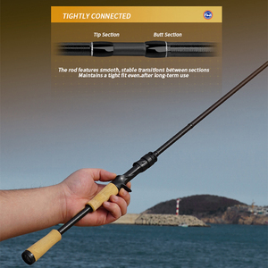 Canne à pêche <span class=keywords><strong>de</strong></span> bord <span class=keywords><strong>de</strong></span> <span class=keywords><strong>mer</strong></span> 1,98m 2,08m <span class=keywords><strong>en</strong></span> liège, action XF, avec anneaux FUJI et porte-moulinet métallique, pour la pêche au bar. - Product Image 6
