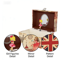 Boîte à musique personnalisée Yiyu Big Ben, à manivelle, rotative, en papier/bois, boîte à bijoux, souvenir de Londres, cadeau OEM, écologique
