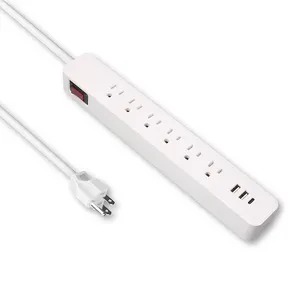 power strip with 1 type c 2usb ports with light switch us standard with 16awg wire