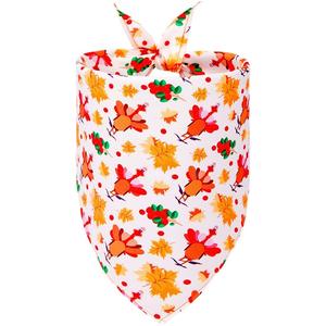 باندانا للكلاب مخصصة بالجملة لفصلي الخريف والشتاء، إكسسوار مثلث الشكل من البوليستر لحفلات عيد الشكر - Product Image 5