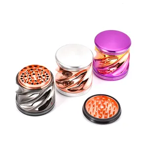 WOWO TECH New Arrival 4 Camadas 75mm Liga De Alumínio Herb Grinders Grande Grinder Spice Tabaco Triturador para Distribuidor