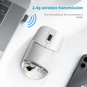 Cadeau de bureau souris acrylique ABS papeterie figurine en plastique créative cadeau souris sans fil intelligente animale flottante transparente - Product Image 2