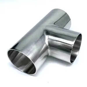 Factory Price SCH40 2" Inside Polished Butt Welded Sanitary Stainless Steel Pipe Fitting SUS 304 316 Equal Tee