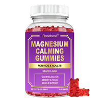 Gummies apaisantes sans sucre, véganes, 400 mg de glycinate de magnésium, marque privée OEM, favorisant le sommeil et la gestion du stress, avec L-Théanine