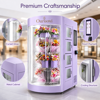 Distributeur automatique de fleurs Ouruoxi, directement de l'usine, entièrement automatique, réfrigéré, intelligent, avec écran LED