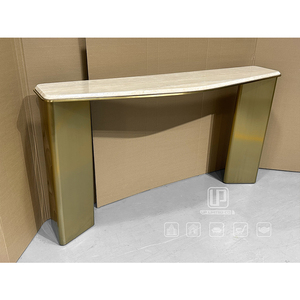 Fashion Designed <b>Gold</b> Iron Base <b>Console</b> <b>Table</b> Living Room Furniture Luxury White Marble Top Curved <b>Tables</b> 01 Iron <b>Console</b> <b>Table</b> - Product Image 2