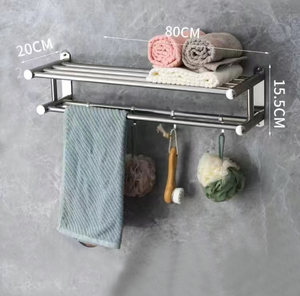 <span class=keywords><strong>Portasciugamani</strong></span> da bagno mensola a parete in acciaio inossidabile <span class=keywords><strong>portasciugamani</strong></span> doppi - Product Image 4