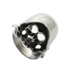 Anillo de Esqueleto Plateado para Hombre, Estilo Punk, Acero Inoxidable, Joyería Retro de Moda, Regalo 26054 - Product Image 1