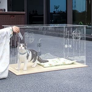 <span class=keywords><strong>Cage</strong></span> de chat en acrylique professionnel stalle d'affichage transparente moderne pour animaux de compagnie pour chats chiens chenil lapins configuration de <span class=keywords><strong>Cage</strong></span> de compétition Portable - Product Image 4