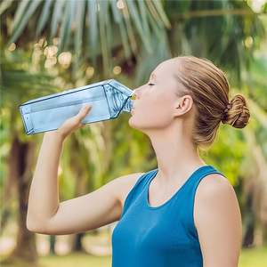 Custom 500Ml/1000Ml Square <b>Box</b> <b>Clear</b> Plastic Milk Carton Water Acrylic Bottle Water Cup Bottle - Product Image 2