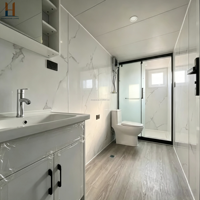 Casa Contenedor Plegable y Expandible de 20 y 40 pies, Techo Plano, Villa Modular Moderna, Oficina en Casa, Transpirable - Zhonghuan
