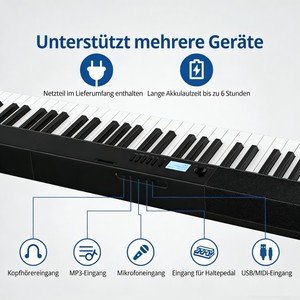 TERENCE V30 Clavier Piano Numérique Pliable 88 Touches Lestées Portable pour Scène et Domicile - Product Image 2