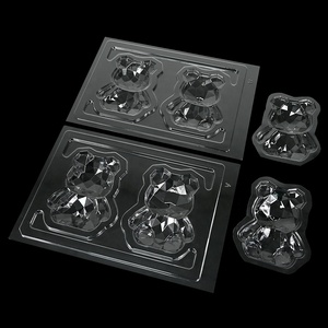 XJH 4 pezzi 3D <span class=keywords><strong>orsetto</strong></span> a forma di <span class=keywords><strong>torta</strong></span> da forno a forma di duro stampi per decorare forme di orso <span class=keywords><strong>stampo</strong></span> per cioccolato in plastica - Product Image 2