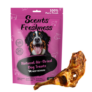 Makanan ringan grosir suguhan anjing Natura hadiah latihan Ischium sapi kering udara Premium untuk membersihkan gigi anjing mengunyah - Product Image 2