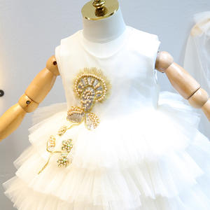 Nuevo Vestido Infantil Premium de Estilo Occidental con Cuentas y Encaje para Niñas, Ideal para Fiestas, Compra Directa de Proveedor Chino - Product Image 2