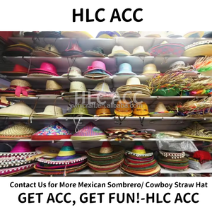 หมวกสานทรงโซมเบรโรปีกกว้างสไตล์เม็กซิกันจากหญ้าธรรมชาติ <span class=keywords><strong>สำหรับ</strong></span>งานฮาโลวีน งานรื่นเริง งานแสดง และงานเทศกาลต่างๆ พร้อมริบบิ้นสีรุ้ง - Product Image 6