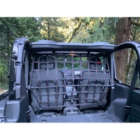Filet de séparation pour siège arrière de Jeep, filet de chargement en maille, barrière pour chien pour Jeep Wrangler JK JL Gladiator JT 2DR 4DR 2007-2020 (Noir)