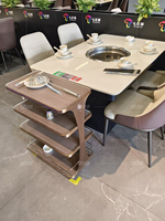 Table de cuisson carrée AOPA pour hotpot, vente en gros, avec cuisinière ETL et gril coréen pour restaurant
