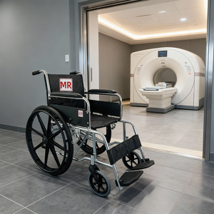 Niet-magnetische rolstoel, MRI-compatibel, verstelbare rolstoel met 24 inch grote wielen van aluminiumlegering, CE-gecertificeerd - Product Image 1