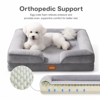 Großhandel Bestseller Luxuriöses Samt-Hundebett Modernes Orthopädisches Schaumstoff Waschbares Großes Hundebett Katzenbett Karton