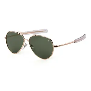Classic Pilot American Optical Sun Glasses AO Sunglasses Glass Men Oculos De Sol Metal Customized Unisex Customization 2pcs