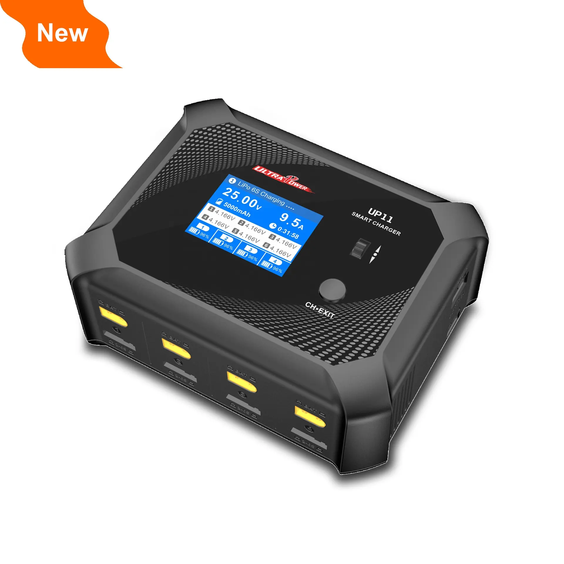 Ultra Power new hot item UP11 600W Four Channels Smart AC DC Blance Smart Charger support 2-6s LiPo RC battery charger