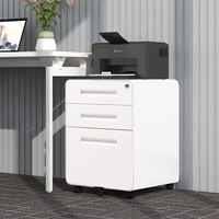 Archivador Móvil de Metal y Acero con Asa y Cerradura para Oficina o Dormitorio, Muebles con Soporte para Personalización