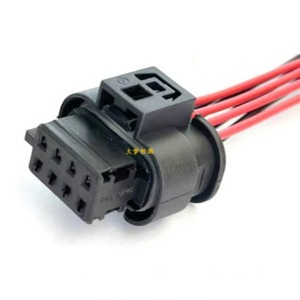 Conector eléctrico automotriz 8P, enchufe único de plástico negro con cable de 15 cm para modificación de iluminación de automóviles - Product Image 1