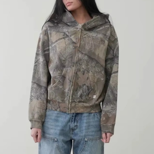 Felpa con Cappuccio Larga Stile Americano Camouflage Y2K Street Retro Hip Hop High Street per Uomo e Donna all'Ingrosso in Offerta - Product Image 2
