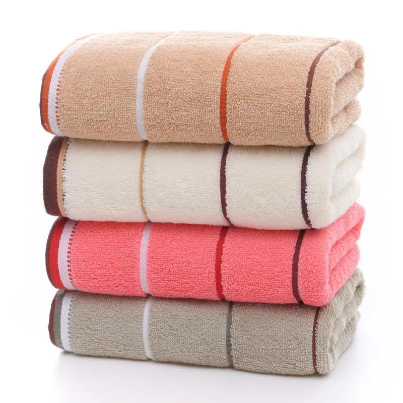 Wholesale Custom Luxury Highly Water Absorption Soft Stripe Towel Extra Large 5 Star 100% Cotton Hotel Bath Towel Set