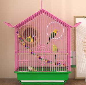 Gabbia per uccelli in metallo di ferro in acciaio inox all'ingrosso con manico per parrocchetti e pappagalli allevamento gabbie per animali domestici - Product Image 3