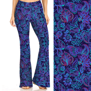 Cintura alta Paisley dorado <span class=keywords><strong>Flores</strong></span> <span class=keywords><strong>flores</strong></span> tulipanes hojas oro brillante hoja Floral pierna ancha Yoga pantalones Flare Leggings pantalones Casuales - Product Image 6
