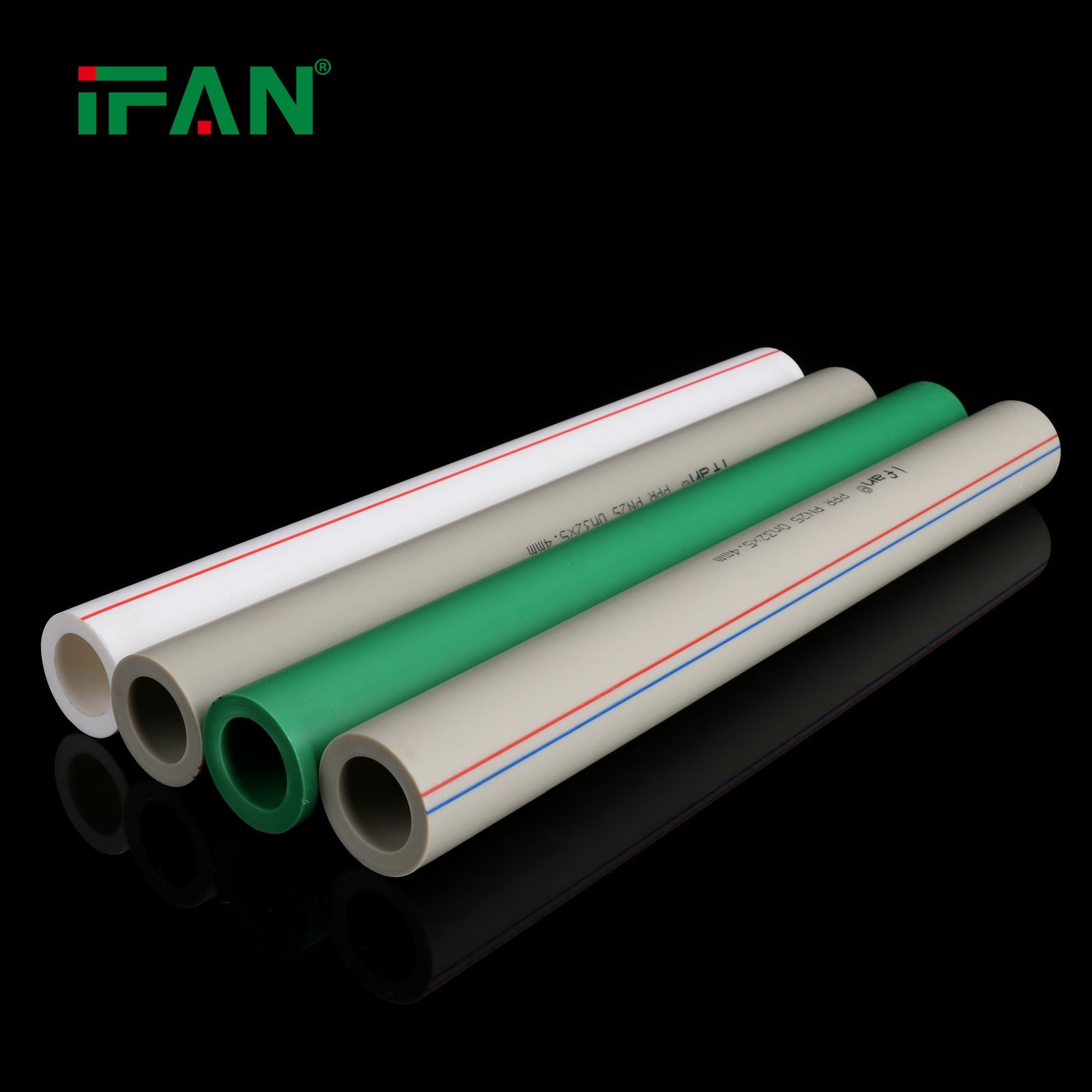 IFAN ISO 15874 Manufacturer PPR Tube Color Customized 20-160MM PPR Water Pipe PN12.5 PN16 PN20 PN25 All Type PPR Pipe