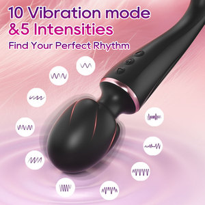 Vibrador de doble cabezal para estimulación de vulva y clítoris, con vibración de fascia para orgasmos intensos, modelo DW-AV424 de fábrica. - Product Image 3
