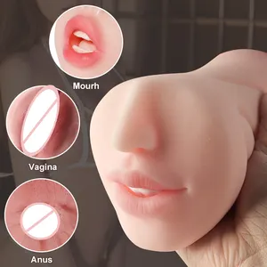 3 In 1 Silicone culo tasca figa maschio masturbatori con la bocca stretta e realistico testurizzato Vagina anale per adulti giocattoli del sesso per gli uomini