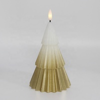 Véritable Cire Or Véritable Flamme 3d LED Scintillement Électrique Arbre de Noël Bougie Pour Mariage Décoration Maison