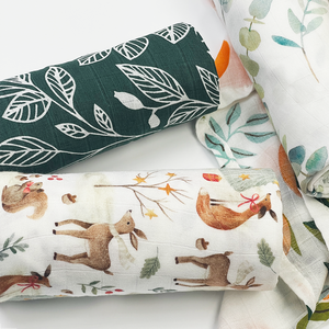 Impresión personalizada 70 bambú 30 algodón orgánico 2 <span class=keywords><strong>4</strong></span> 6 capas muselina cuadrados edredón ropa de cama de bebé envoltura Babi muselina Swaddle mantas de bebé - Product Image 2